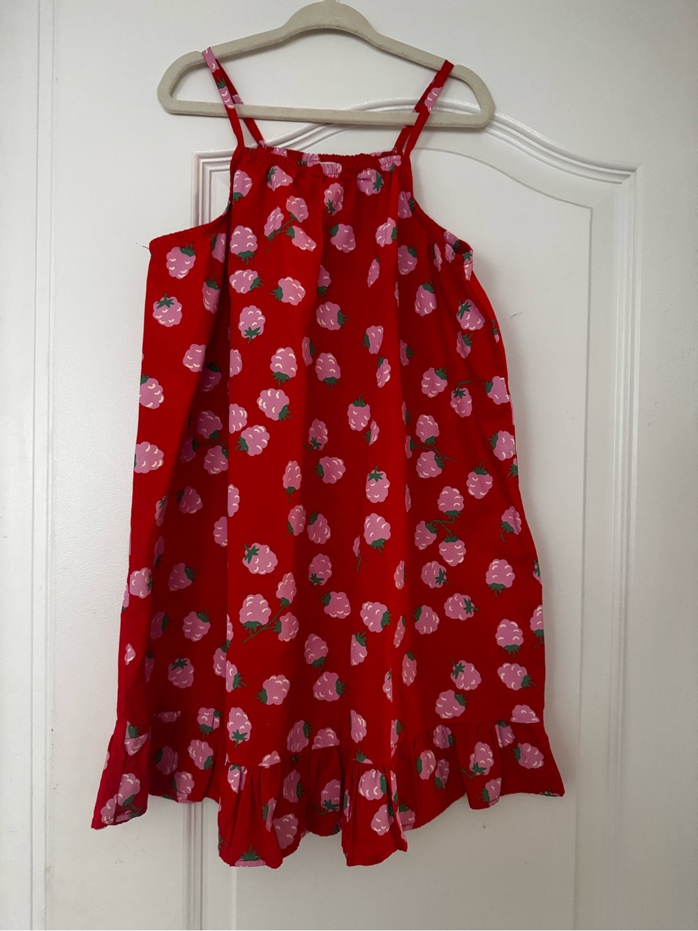 H&M Red raspberry Print dress Girls size 6x